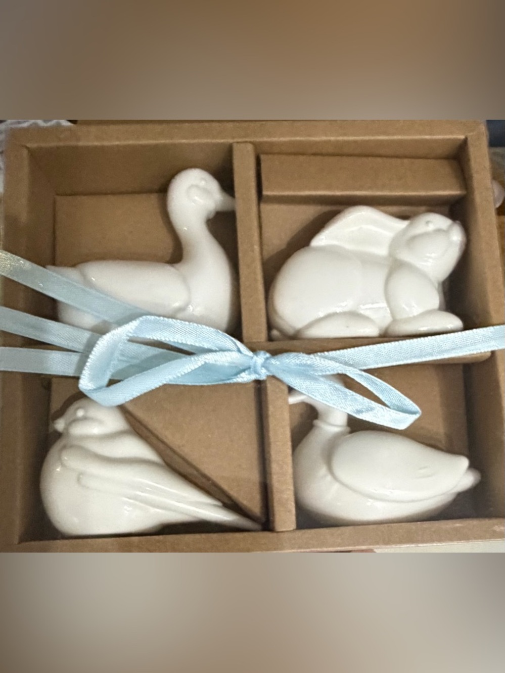 White Ceramic Decorative Figurine Set